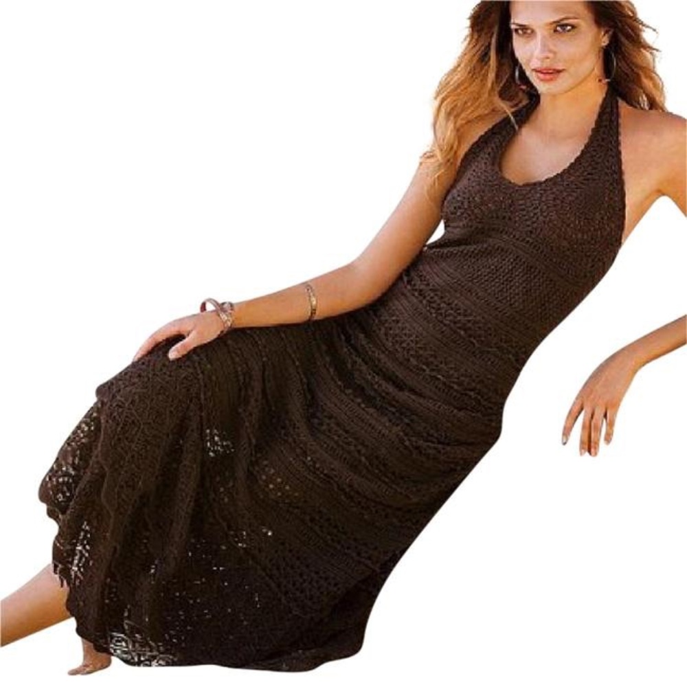 Victoria’s Secret MODA Crochet Halter Maxi Dress
